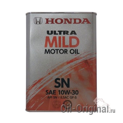 Моторное масло HONDA Ultra MILD Motor Oil 10W-30 SN (4л)