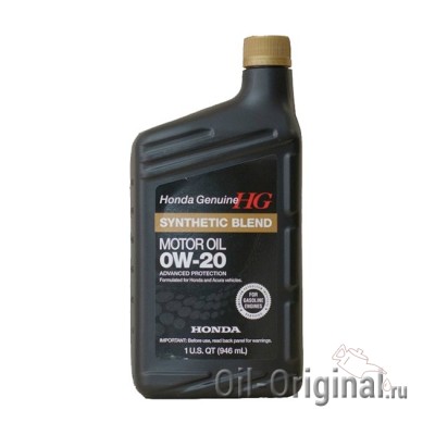 Моторное масло HONDA SYNTHETIC BLEND Motor Oil 0W-20 SN (0,946л)