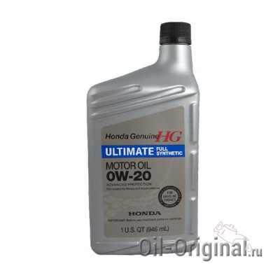 Моторное масло HONDA ULTIMATE Full Synthetic Motor Oil 0W-20 SN (0,946л)