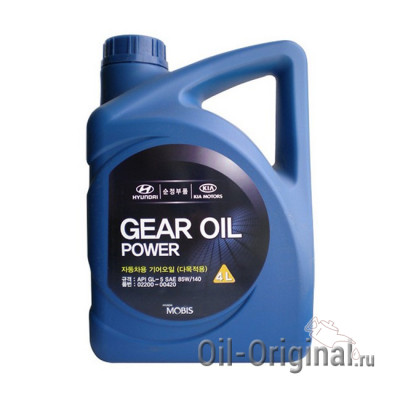 Трансмиссионное масло Hyundai Gear Oil Power 85W140 GL-5 (4л)