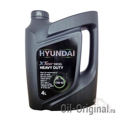 Моторное мало HYUNDAI XTeer Diesel Heavy Duty 15W-40 (4л)