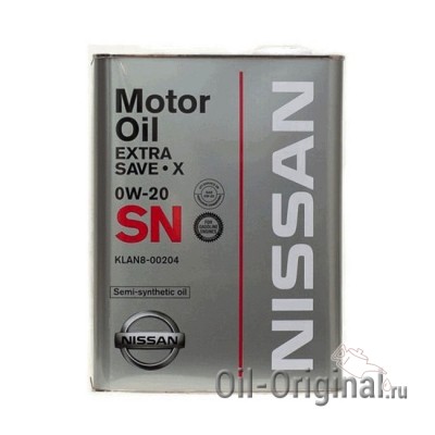 Моторное масло NISSAN Extra Save X 0W-20 SN (4л)