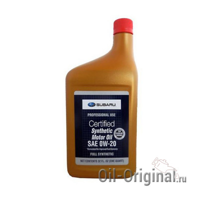 Моторное масло SUBARU Synthetic 0W-20 (0,946л)