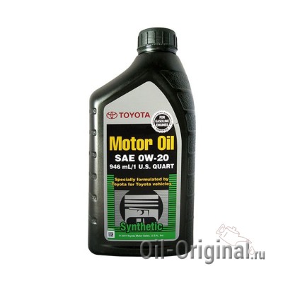 Моторное масло TOYOTA Motor Oil Synthetic 0W-20 SN (0,946л)